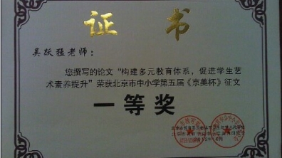 我校多位教师荣获《京美杯》荣誉证书