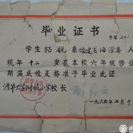 清华附小忆事  之一----杨锐(清华附小65届六班毕业生)